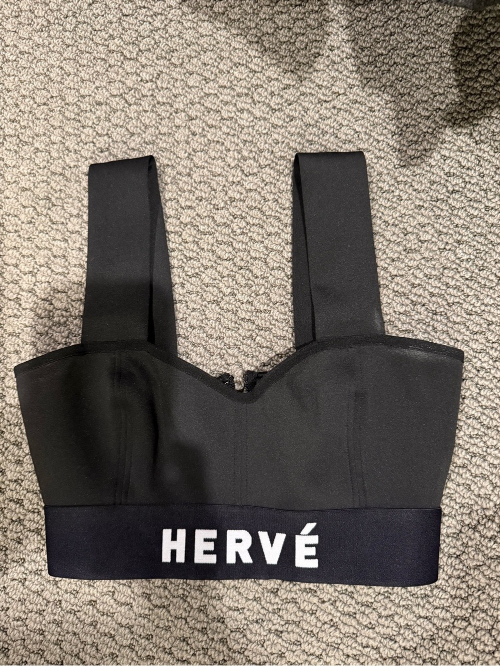 Herve Leger Black Branded Band Bustier Top